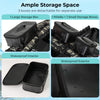 Portable fishing boat featuring three detachable storage boxes with waterproof interior and exterior for organized gear.