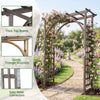 Flat top garden arch trellis made of sturdy fir wood, ideal for climbing plants and wedding decor, 85" tall.