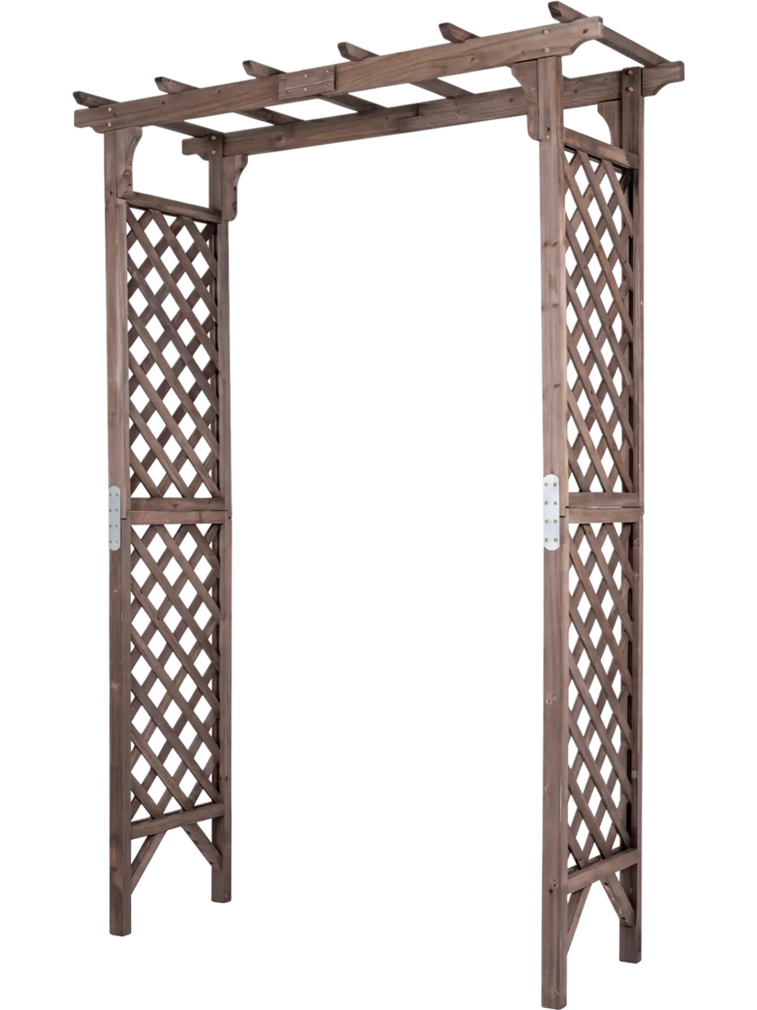 Costway Flat Top Garden Arch with Gate 85