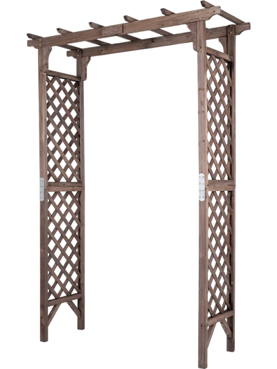 Costway Flat Top Garden Arch with Gate 85