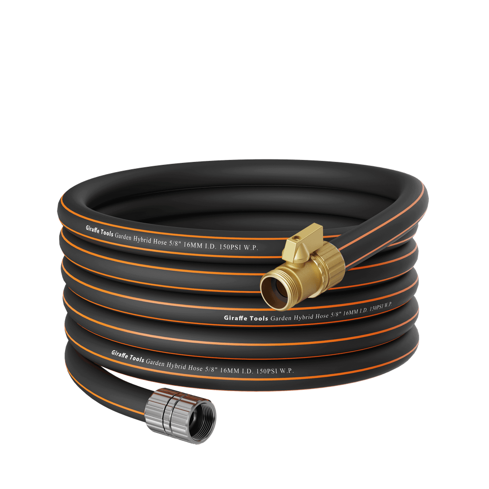 Giraffe Tools Flexible Garden Hose with Shut off Valve - New