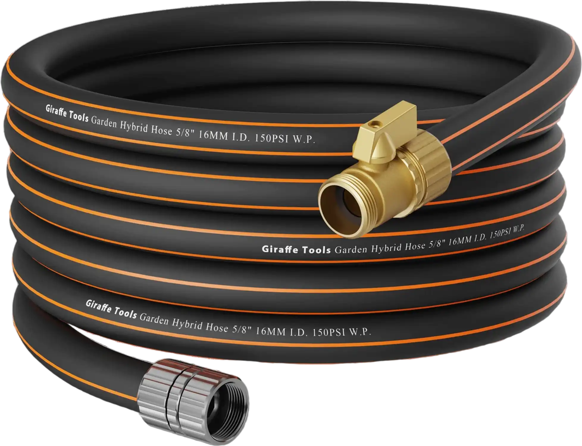 Giraffe Tools Flexible Garden Hose with Shut off Valve - New