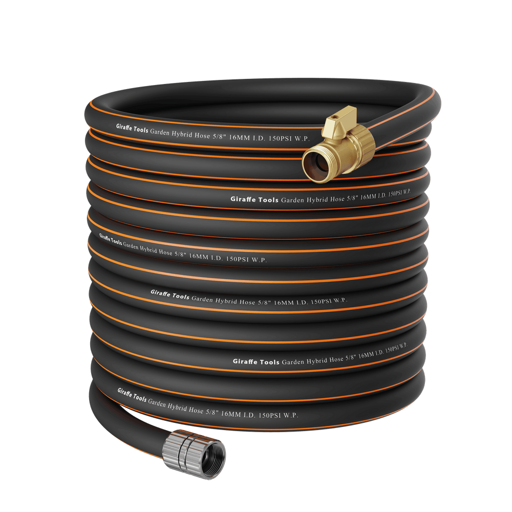 Giraffe Tools Flexible Garden Hose with Shut off Valve - New