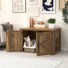Rustic flip top hidden cat washroom furniture with double barn doors, featuring a removable divider for versatile use.