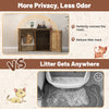 Flip top hidden cat washroom furniture with double barn doors, perfect for concealing litter boxes and reducing odors.