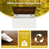 White flip-top storage chest with rustic brown lid, sturdy design supports 200 lbs, ideal for kids' toys and.