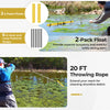 36-inch aquatic pond weed cutter with foam floats and 20 ft throwing rope for effective shoreline cleaning.