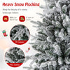Close-up of the flocked branches of a 6-foot Christmas tree with PE and PVC leaves, ideal for festive indoor decor.