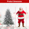 Flocked 6 ft Christmas tree with 8 lighting modes and multi-color LED lights, perfect for festive holiday decor.