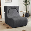 Floor Chair Lazy Sofa with Detachable Headrest-Gray - Gallery View 1 of 10