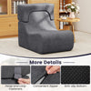 Detail view of the gray floor chair lazy sofa's anti-slip bottom, designed for stability and comfort in any room.