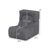 Gray floor chair with detachable headrest, made of ice velvet fabric, ideal for relaxing or reading in any room.