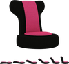 Comfy gaming leisure chair in pink and black with adjustable headrest and backrest, perfect for relaxation and gaming.