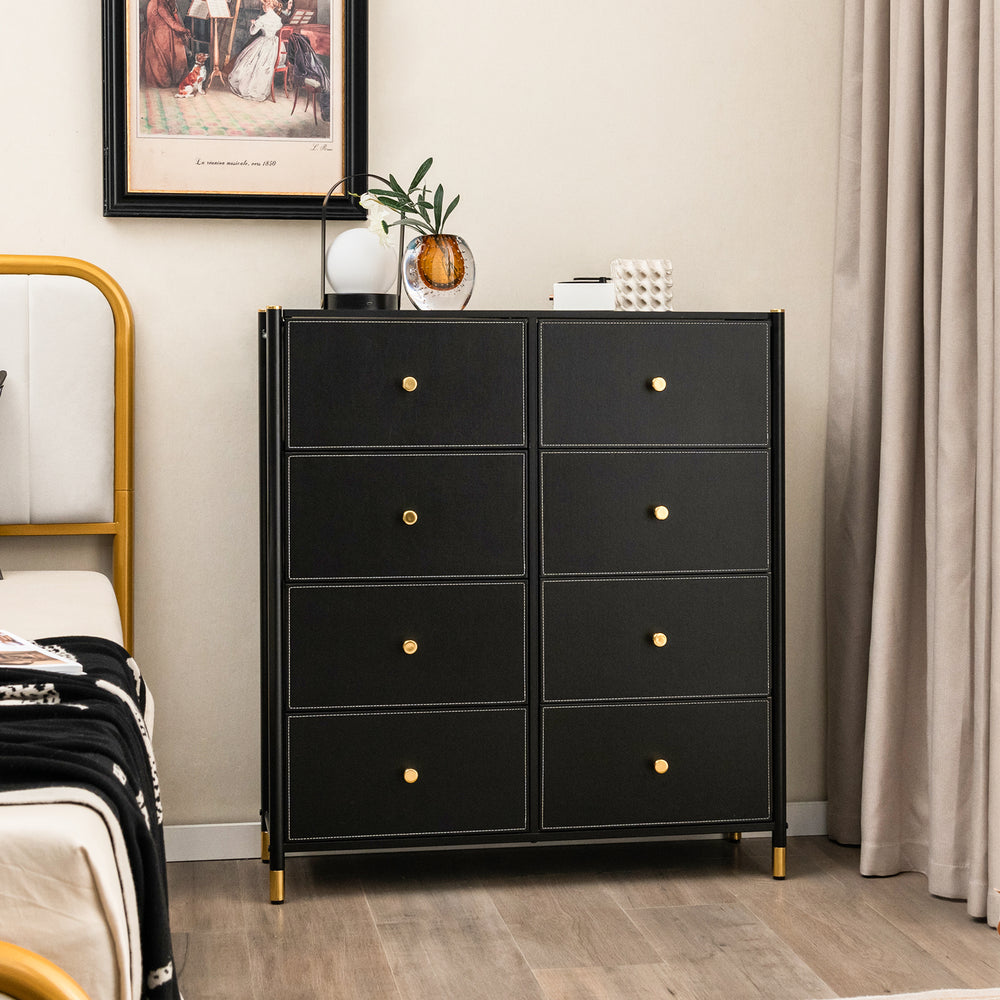 Floor Dresser Storage Organizer with 5/6/8 Drawers with Fabric Bins and Metal Frame-8-Drawer - Gallery View 1 of 10