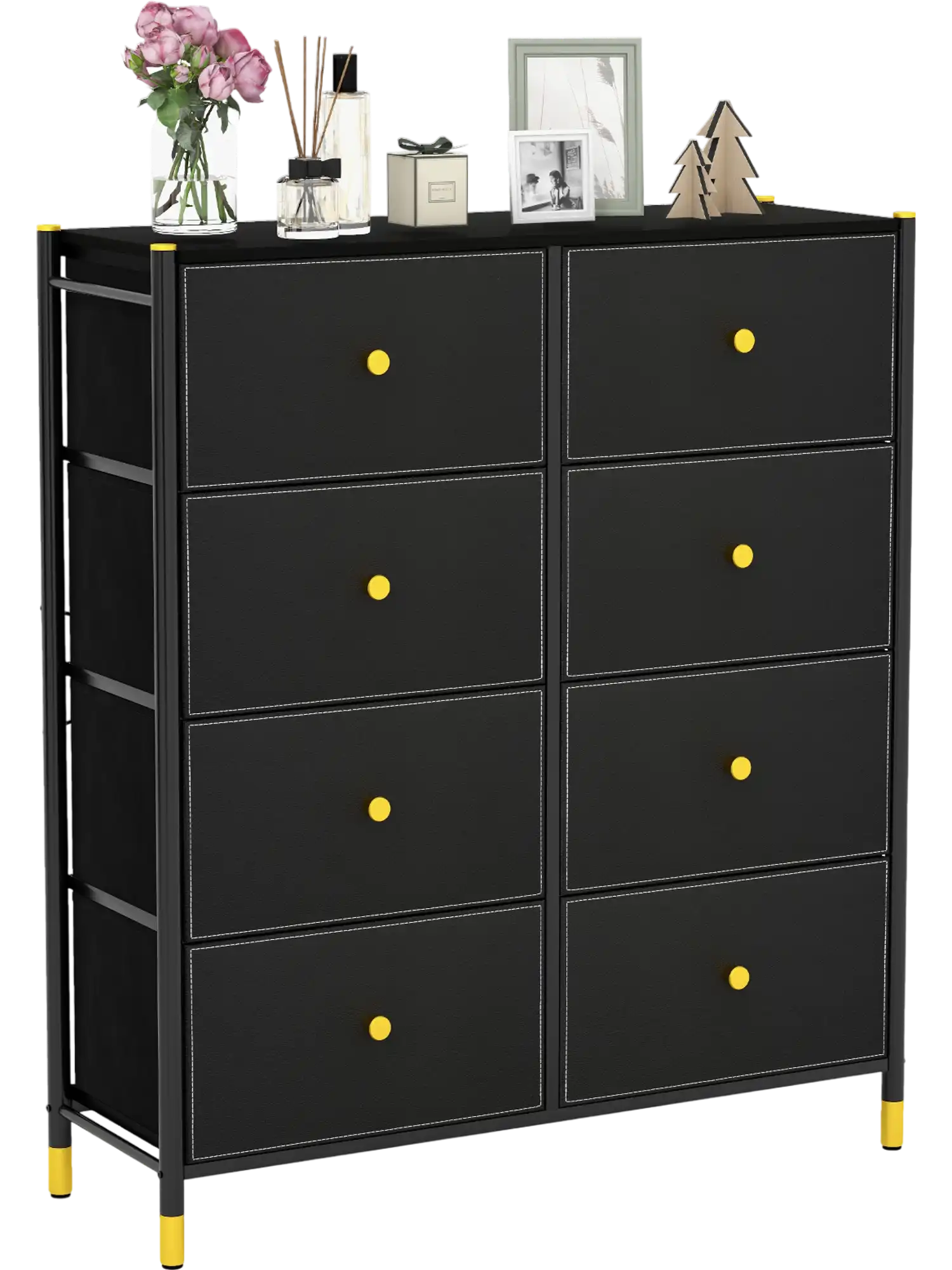 Costway Fabric Drawer Dresser Storage Organizer Metal Frame 95381726 New