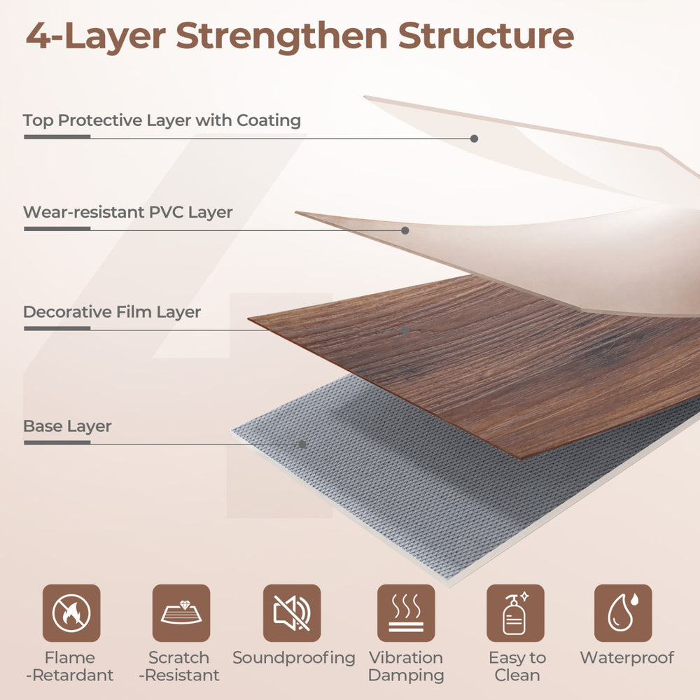 Floor Tile Vinyl Flooring Waterproof Vinyl Plank Flooring - Gallery View 6 of 10
