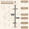 Adjustable gray floor to ceiling cat tree with sturdy plywood frame and comfy hammock for playful cats.