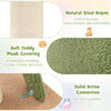 Close-up of the soft teddy plush covering on the cat tree, featuring scratch-resistant natural sisal ropes for playful.