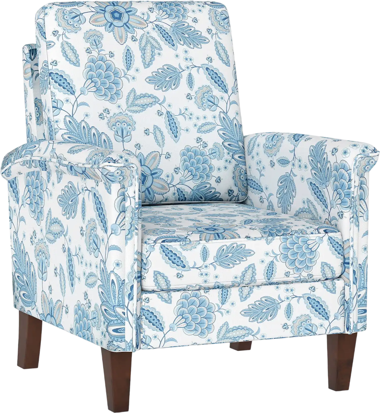 Costway Floral Accent Chair Farmhouse Boho Armchair High Back Solid Wood Legs 34726787 New