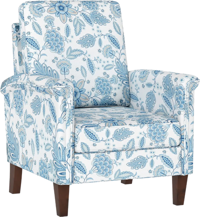 Costway Floral Accent Chair Farmhouse Boho Armchair High Back Solid Wood Legs 34726787 New