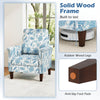 Floral accent chair with solid wood legs, high back, and removable cushion cover, perfect for farmhouse or boho decor.