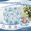 Floral accent chair in blue with premium linen fabric, high back, and solid wood legs for stylish comfort in any decor.