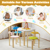Flower-shaped wooden activity table set with colorful chairs, perfect for kids' reading, drawing, and playing.