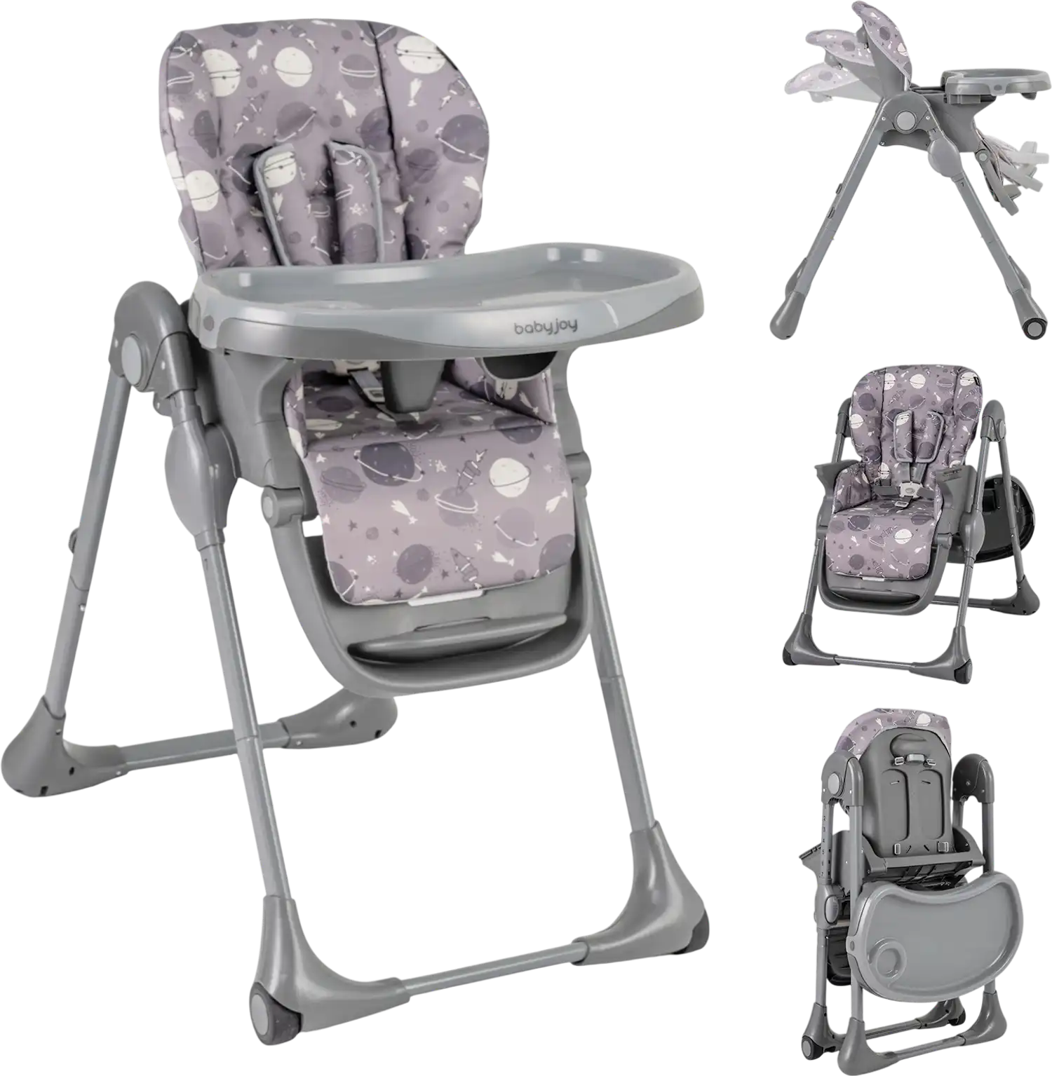 Costway Foldable Baby High Chair w/ Detachable Cushion 43282340 New