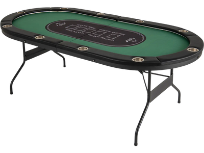 Costway Foldable 10-Player Poker Table w/ LED Lights & USB Ports 31967458 New