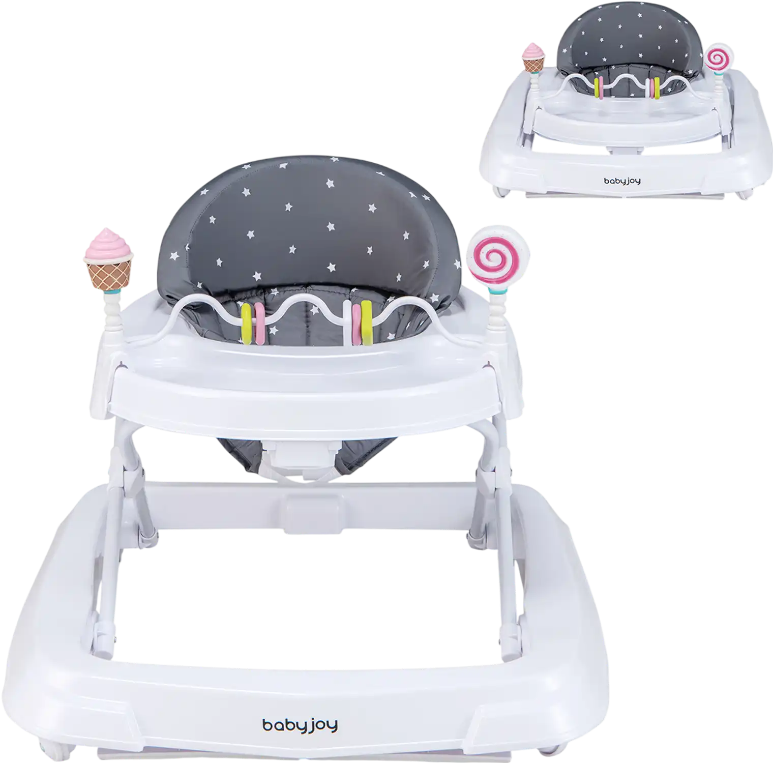 Costway Foldable Baby Activity Walker Adjustable Height Detachable Seat Cushion 57326914 New