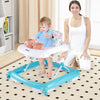 Foldable Baby Walker with 3 Adjustable Heights and Padded Seat-Green - Gallery View 1 of 12