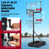 Foldable basketball hoop with adjustable height from 7.54 ft to 10 ft, featuring a shatterproof PC backboard for.