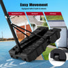 Foldable basketball hoop base with wheels, adjustable height, and fillable for stability, ideal for gyms and backyards.