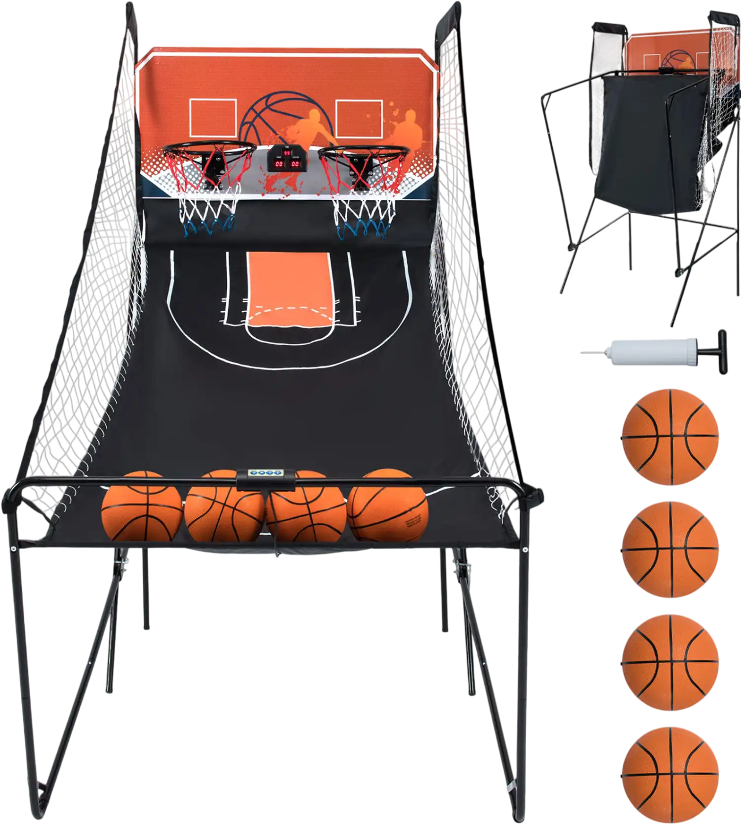 Costway Foldable Kids Basketball Arcade Game Hoop Machine 8 Modes 43668388 New