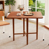 Foldable Dining Table for 2-4 People with Rubber Wood Legs for Small Space-Walnut - Gallery View 1 of 10