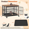 Dimensions of the foldable dog crate furniture, showing height and length measurements for optimal pet sizing and fit.