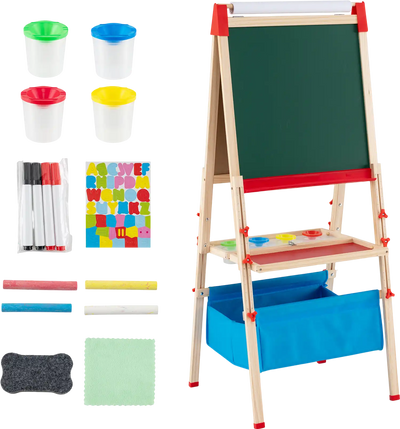 Costway Foldable Double-Sided Kids Art Easel Magnetic Chalkboard 31672426 New
