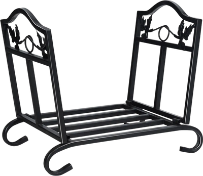 Costway Foldable Steel Firewood Log Rack Wood Storage Holder 93540187 New