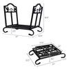 Foldable firewood log rack with leaf pattern design, sturdy steel frame, and 2.5" ground clearance for indoor or.