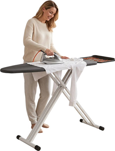 Costway Foldable Full Size Ironing Board w/ Iron Rest Heat-Resistant Surface 73248691 New