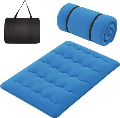 Costway Foldable Futon Mattress Camping Washable Cover Carry Bag Blue 23674158 New