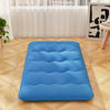 Foldable Futon Mattress with Washable Cover and Carry Bag for Camping Blue-Twin Size - Gallery View 1 of 10