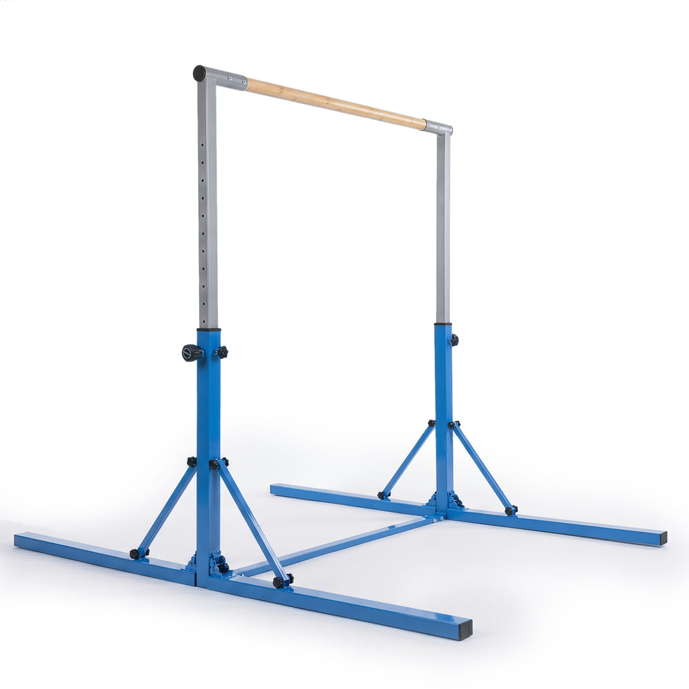 Foldable Gymnastics Bar for Kids with 3-Level Adjustable Heights-Blue - Gallery View 1 of 1