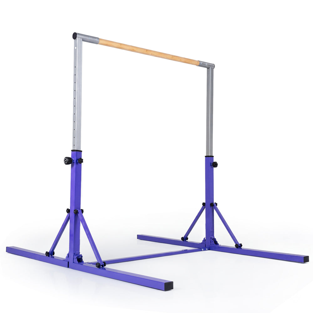 Foldable Gymnastics Bar for Kids with 3-Level Adjustable Heights-Purple - Gallery View 1 of 1