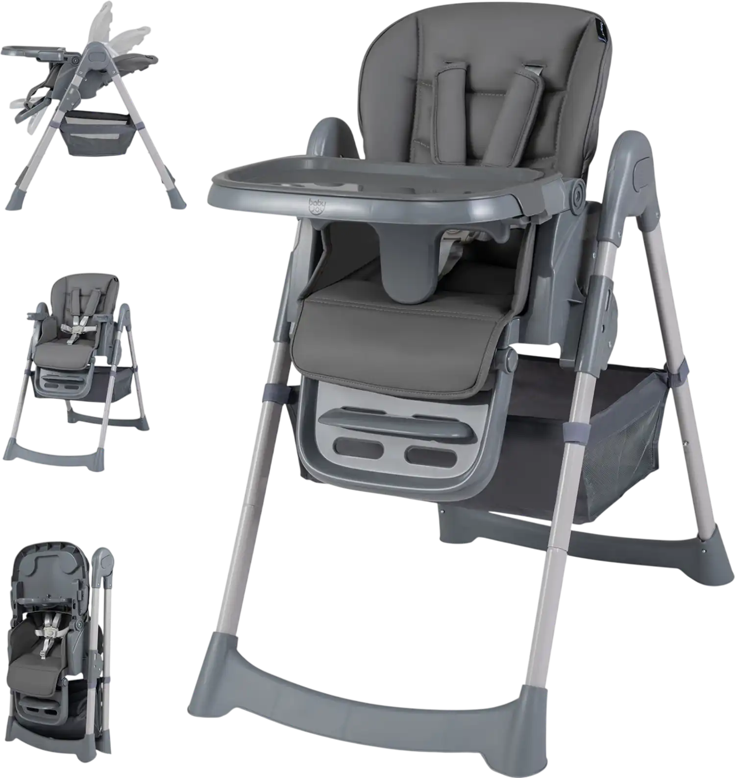 Costway Foldable Baby Toddler High Chair 7-Level Height Adjustment 46161578 New