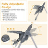 Adjustable gray foldable high chair for babies and toddlers with multiple height, backrest, and tray positions for convenience.