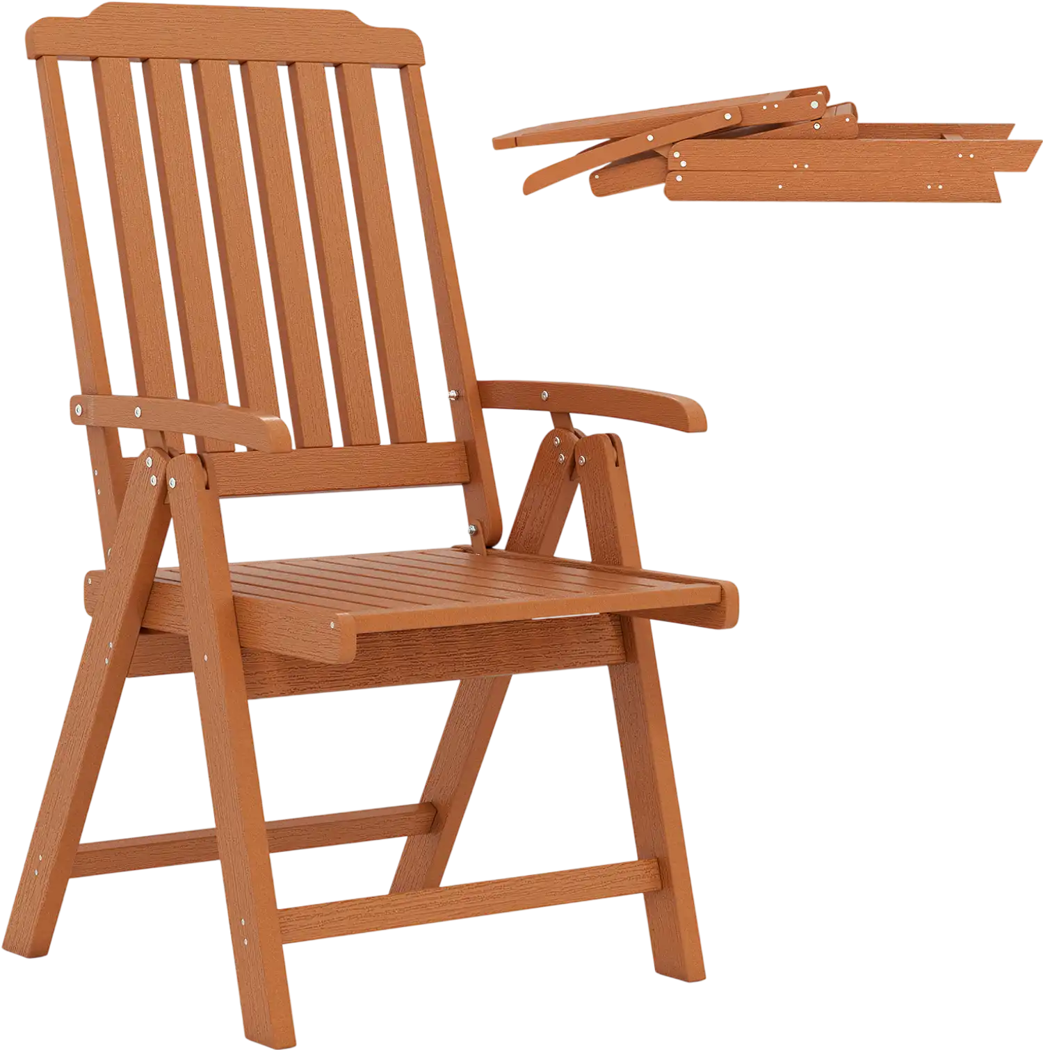 Costway Foldable All-Weather HDPE Patio Dining Chair w/ Armrests 16432216 New