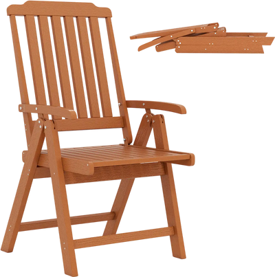 Costway Foldable All-Weather HDPE Patio Dining Chair w/ Armrests 16432216 New