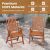 Foldable patio chair in brown HDPE material, weatherproof and stylish, perfect for outdoor dining and relaxation.