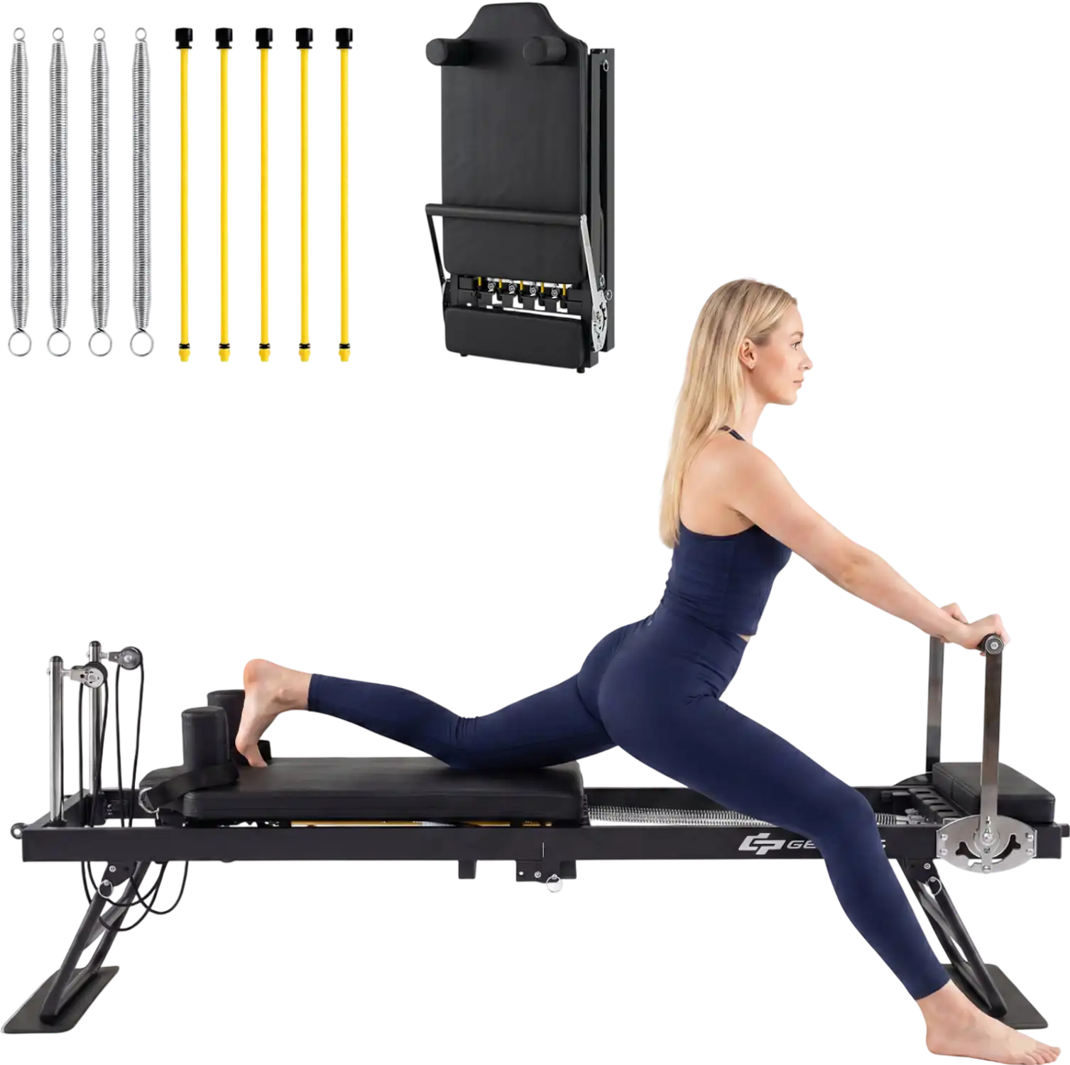 Costway Foldable Pilates Reformer Machine Home Gym 13012293 New